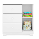 Ver imagem 3 de Conjunto Infantil Roupeiro Duda 3p e Comoda Mdf Branco Pheonix Baby