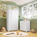 Ver imagem 2 de Conjunto Infantil Roupeiro Duda 3p e Comoda Mdf Branco Pheonix Baby
