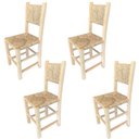 Ver imagem 1 de Kit 4 Cadeiras com Assento e Encosto de Palha