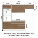 Ver imagem 4 de Armário de Cozinha Completa 270cm Branco/Rustic Glamy Madesa 14