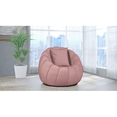 Poltrona Decorativa Concha Almofada Veludo Rosa - Londrilar