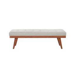 Puff Decorativo Recamier Madri - Tecido Creme - 1