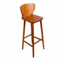 Ver imagem 3 de Conjunto Mesa Bistrô Alta Quadrada Mel em Madeira + 2 Banquetas - Mel