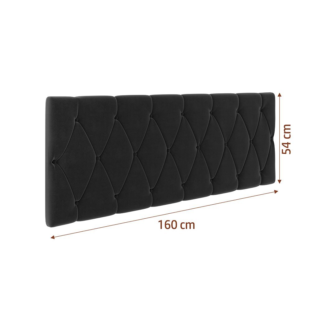 Cabeceira Leticia de Cama Box Queen 1,60:preto - 4