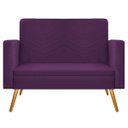 Ver imagem 6 de Kit Namoradeira e 02 Poltronas Bella Pés Palito Mel Suede Roxo - Doce Sonho Móveis