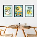 Ver imagem 1 de Kit 3 Quadros Cozinha Italiana Limão Siciliano 45x34cm - com Vidro:moldura Preta