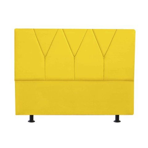 Cabeceira Estofada Casal 140CM Jade Courino Amarelo - D A DECOR D&A Decor