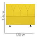 Ver imagem 3 de Cabeceira Estofada Casal 140CM Jade Courino Amarelo - D A DECOR D&A Decor