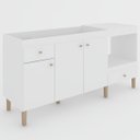 Ver imagem 7 de Balcão de Cozinha para Pia 3 Portas 2 Gavetas Espaço para Forno e Cooktop Itália - Panorama Móveis