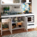 Ver imagem 2 de Balcão de Cozinha para Pia 3 Portas 2 Gavetas Espaço para Forno e Cooktop Itália - Panorama Móveis