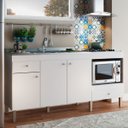 Ver imagem 1 de Balcão de Cozinha para Pia 3 Portas 2 Gavetas Espaço para Forno e Cooktop Itália - Panorama Móveis