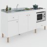 Balcão de Cozinha para Pia 3 Portas 2 Gavetas Espaço para Forno e Cooktop Itália - Panorama Móveis - 5