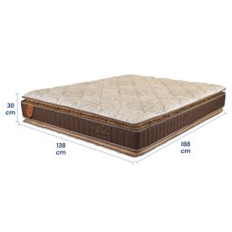 Colchão Casal 138x188x30 Bali Prorelax Molas Ensacadas Pillow Top Duplo - Marrom - 5