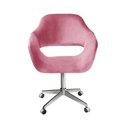 Ver imagem 1 de Poltrona Zara Giratória com Rodinhas Suede Rosa 280 Bella Decor