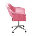 Ver imagem 4 de Poltrona Zara Giratória com Rodinhas Suede Rosa 280 Bella Decor