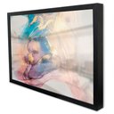 Ver imagem 1 de Quadro Decorativo Caixa Alta com Vidro Abstrato Aquarela Luxo TaColado Moldura Preta 40x60cm