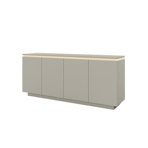 Buffet Luminus 4 Portas C/led Mavaular Naturalle/off White