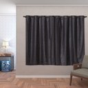 Ver imagem 1 de Cortina Blackout Pvc com Tecido Voil Xadrez 2,80 M X 1,60 M - Preto