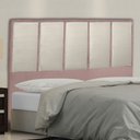 Ver imagem 1 de Cabeceira Cama Box Casal Napoli 140 Cm Suede Rose e Bege Claro - MV Estofados Shop