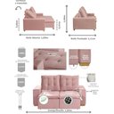 Ver mais imagens de Sofá 3 Lugares 1.90 Mt Com Molas Retrátil E Reclinável Rose
