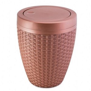 Lixeira em Polipropileno C/tampa Basculante Rattan 7,5l Cobre