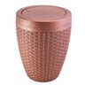 Lixeira em Polipropileno C/tampa Basculante Rattan 7,5l Cobre - 1