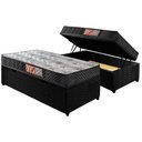 Ver imagem 1 de Cama Box Baú Solteiro: Colchão Espuma D45 Paropas Pasquale + Base CRC Suede Black(88x188)