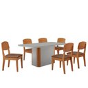 Ver imagem 2 de Mesa de Jantar Isadora 180cm Tampo Mdf Vidro com 6 Cadeiras Copper