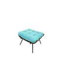 Ver imagem 3 de Kit Poltrona e Puff Costela Suede Azul Tiffany