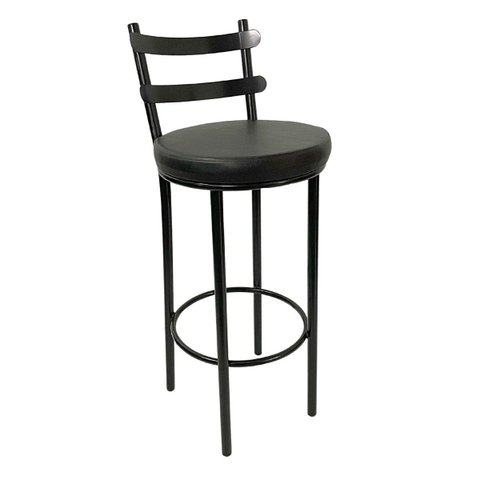 Banqueta Rafaela - Redonda Altura 65cm para Bar e Cozinha Preta com Assento Confortável Cor Preto