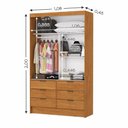 Ver imagem 4 de Guarda-Roupa Solteiro com Espelhos 2 Portas de Correr e 6 Gavetas 108cm Multimóveis CR35567