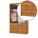 Ver imagem 3 de Guarda-Roupa Solteiro com Espelhos 2 Portas de Correr e 6 Gavetas 108cm Multimóveis CR35567
