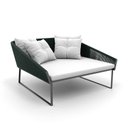 Ver imagem 1 de Chaise Quadrada Maldivas Em Corda Náutica Verde Militar - Tecido Lisato Branco