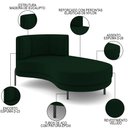 Ver imagem 3 de Chaise Longue Divã 164cm Braço Direito Logus D06 Veludo Verde - Mpozenato