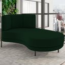 Ver imagem 2 de Chaise Longue Divã 164cm Braço Direito Logus D06 Veludo Verde - Mpozenato