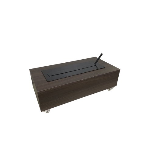 Lareira Ecológica Preto Carvalho 60 Cm Rodízios Álcool Etanol