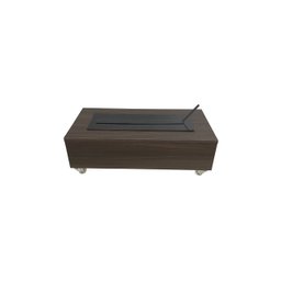 Lareira Ecológica Preto Carvalho 60 Cm Rodízios Álcool Etanol - 4