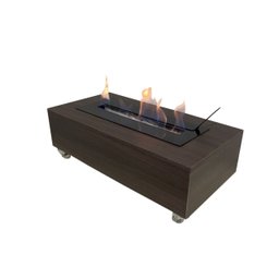 Lareira Ecológica Preto Carvalho 60 Cm Rodízios Álcool Etanol - 5