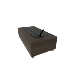 Lareira Ecológica Preto Carvalho 60 Cm Rodízios Álcool Etanol - 3