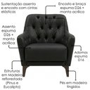 Ver imagem 5 de Poltrona Decorativa Capitone Sasha Pes Madeira Courino Tcs 724 Moll