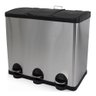 Lixeira Seletiva Tripla Inox Office Healer Senior 3 divisórias de 20L - 1