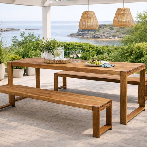 Banco Rustico de Jardim Baren 3 Lugares Yescasa