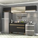 Ver imagem 3 de Armário de Cozinha Compacta 260cm Veneza Multimóveis V3698 Preto/Dourado