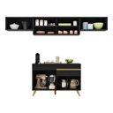 Ver imagem 6 de Armário de Cozinha Compacta 260cm Veneza Multimóveis V3698 Preto/Dourado