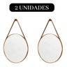 2 Espelho Caramelo Pendulo Com Alça Nova Decor Conjunto De Espelho - 2