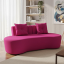 Ver imagem 1 de Sofá 3 Lugares Orgânico Curvo Madrid 180cm Veludo Rosa Pink