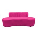Ver imagem 4 de Sofá 3 Lugares Orgânico Curvo Madrid 180cm Veludo Rosa Pink