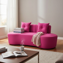 Ver imagem 2 de Sofá 3 Lugares Orgânico Curvo Madrid 180cm Veludo Rosa Pink