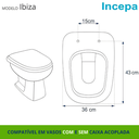 Ver imagem 6 de Tampa de Vaso Assento Ibiza para Bacia Incepa Branco 6LPF