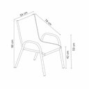 Ver imagem 4 de Kit 2 Peças Cadeira Outdoor Maresias Amêndoa e Grafite - Rivatti